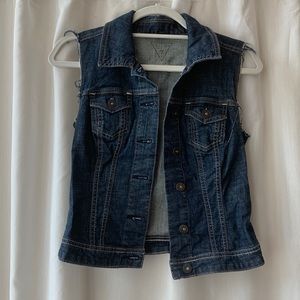 Guess Dark Jean Cut Off Vest